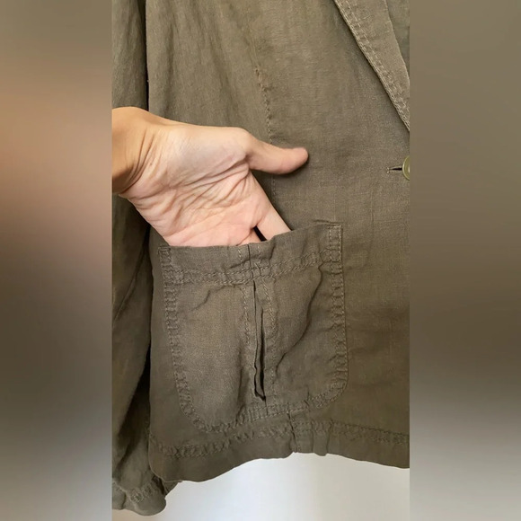 NWT Caslon Army Green Linen Jacket Size Small - Picture 6 of 9